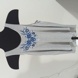 AEO Soft & Sexy Floral Striped Tank